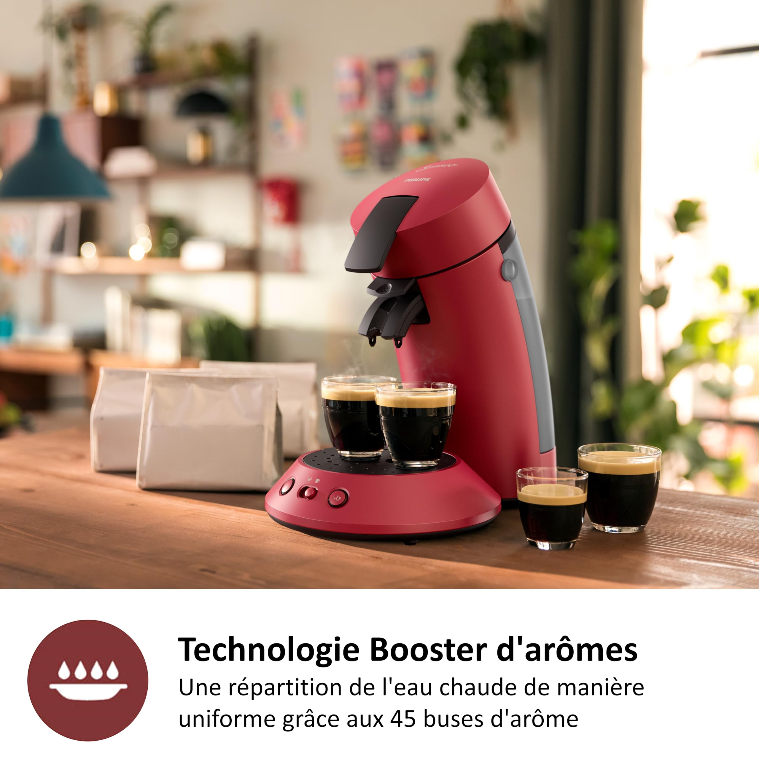 Machine à Café Dosettes SENSEO Original Plus Rouge CSA210/91